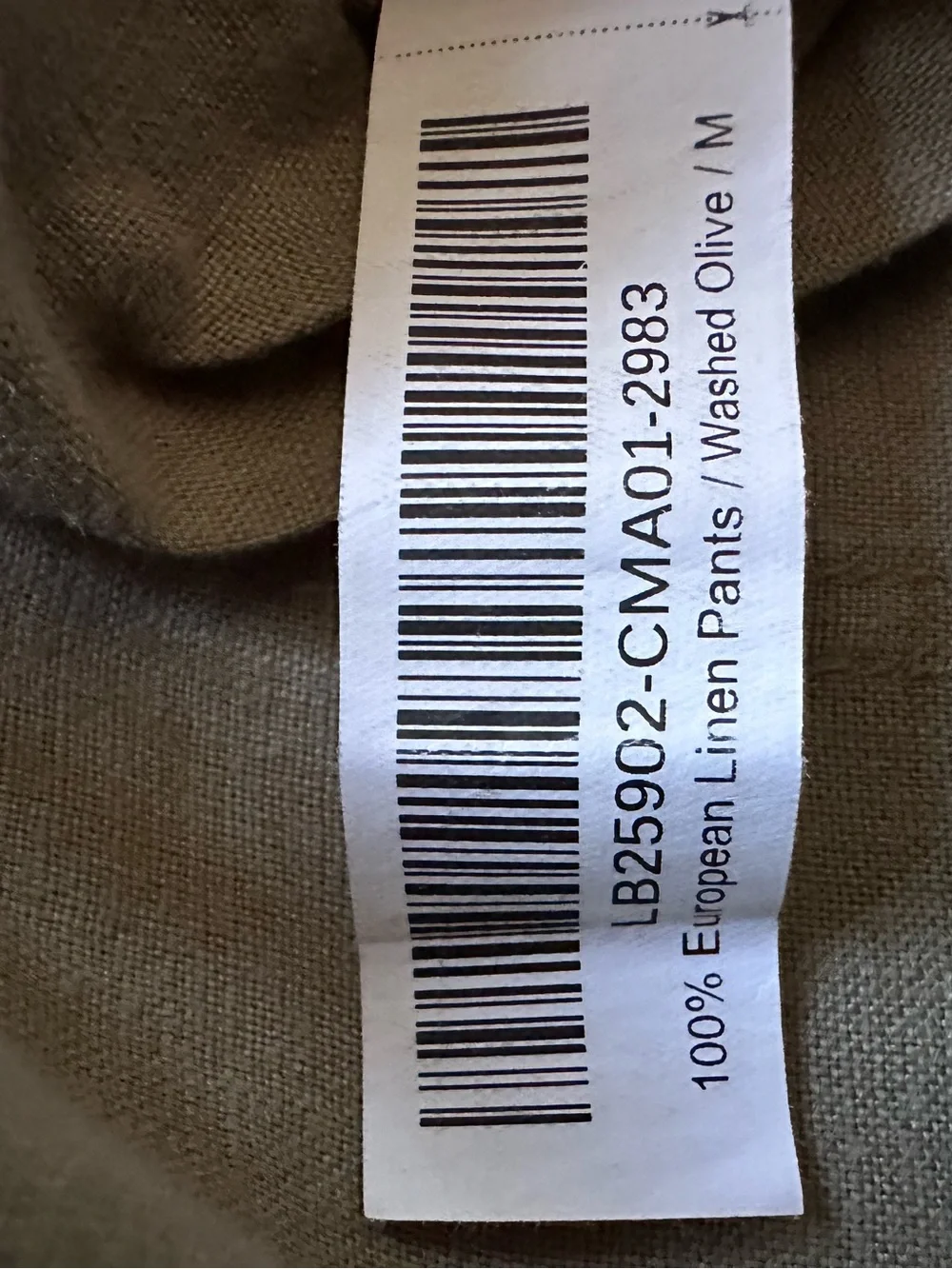 Quince 100% European Linen Pull On Pants Olive Green Elastic Waist Medium
